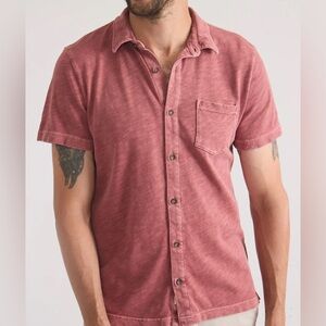NWT Marine Layer Vintage Heavy Slub Button Down Shirt Marsala Red Sizes: XL
